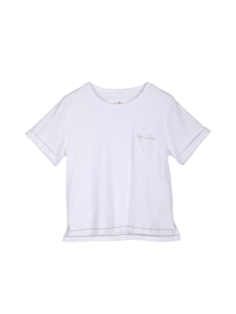 Kurzarmshirt aus Bio Baumwolle, weiss