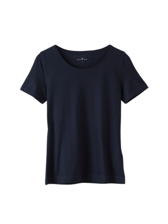 Kurzarmshirt aus Bio Baumwolle, navy