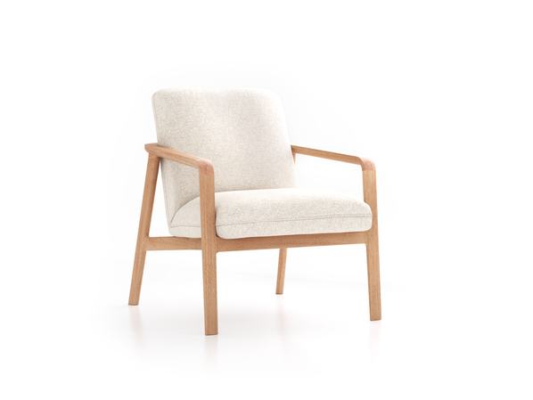 Fauteuil Ketil, Wollstoff Tano Natur Hell (80), Eiche