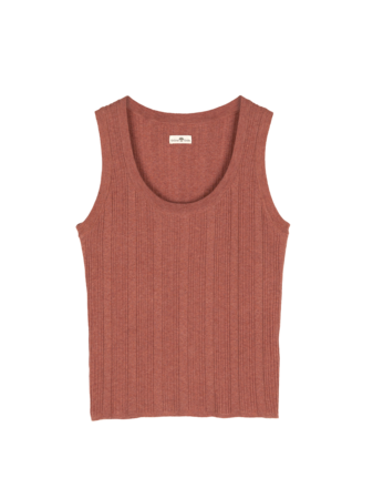 Stricktop aus Bio-Baumwolle, mahagoni melange