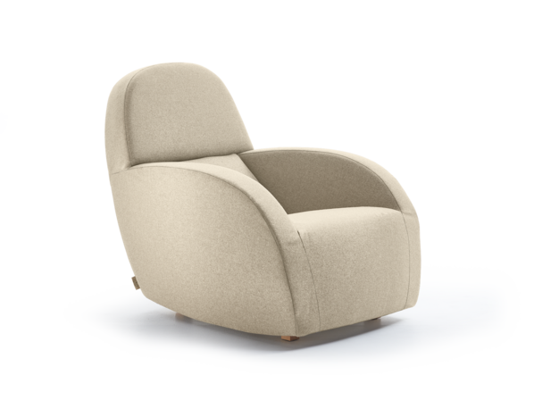 Lounge Chair Sediamo mit Bezug Wollstoff Stavang Sand