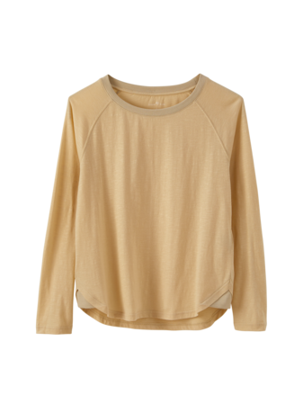 Langarmshirt Flammé aus Bio Baumwolle, marzipan