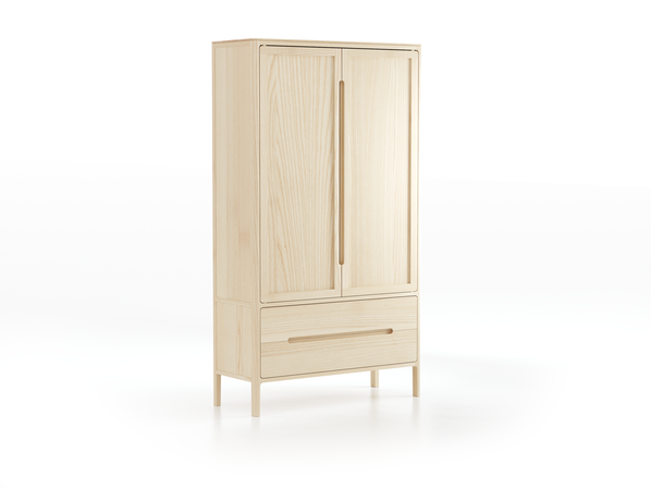 Vitrine Tenso, 2-türig, 2 Laden , Türfüllung Holz, Esche