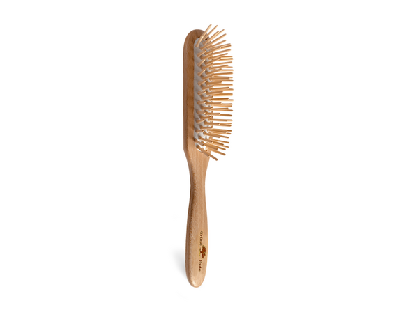 Haarbürste länglich, ca. 21 cm, Buchenholz, Naturkautschuk