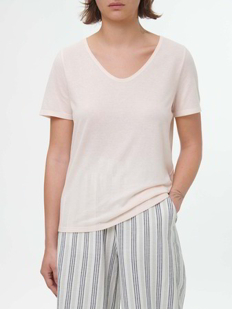 Kurzarmshirt aus Bio Baumwolle, light rose