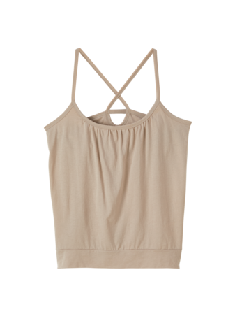 Yogatop aus Baumwolljersey, sand