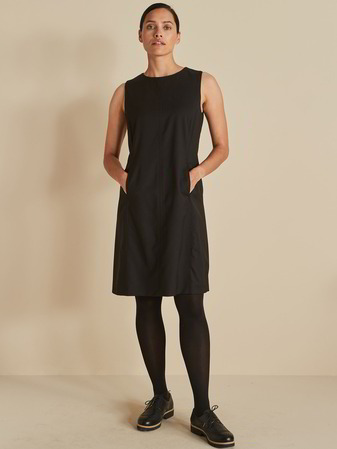 Kleid-Wolle, schwarz