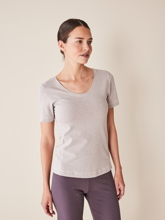 Shirt Kurzarm, walnuss melange