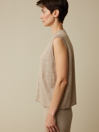 Stricktop aus Bio-Leinen und Wolle, leinen melange