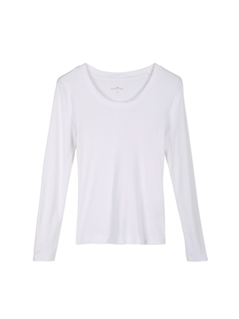 Langarmshirt, weiß