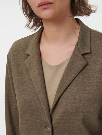 Blazer aus Bio Leinen/Baumwolle, moor