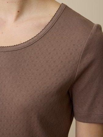 Schlafshirt Kurzarm aus Bio-Baumwolle, 25 mauve