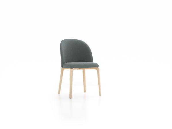 Stuhl Belmont ohne Armlehne 54X60/45X83/48 cm, mit Bezug, Wollstoff Elverum Grüngrau (84), Esche