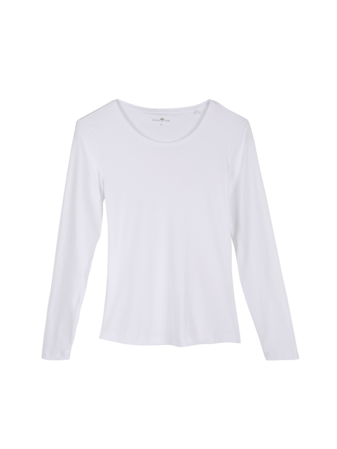 Shirt-Langarm, weiss