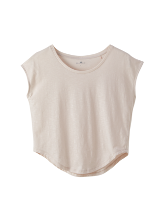 Top aus Baumwollflammé, perle