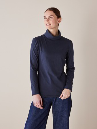 Shirt-Rollkragen, navy