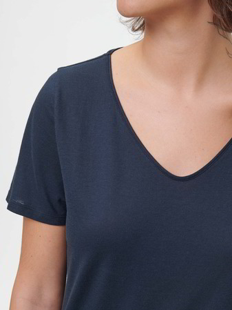 Kurzarmshirt aus Bio Baumwolle, navy