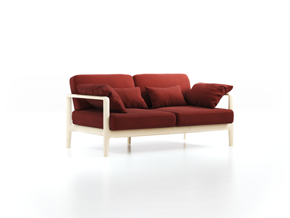 Einzelsofa Linera, schmal, Wollstoff Kaland Ziegel (72), Esche