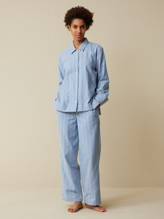 Pyjamahemd aus Bio-Baumwolle, blau gestreift