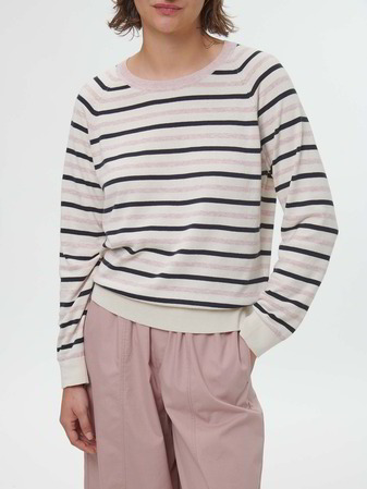 Pullover aus Bio-Baumwolle, 41 rose/multistreif
