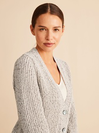 Strickjacke Langarm, mauve melange