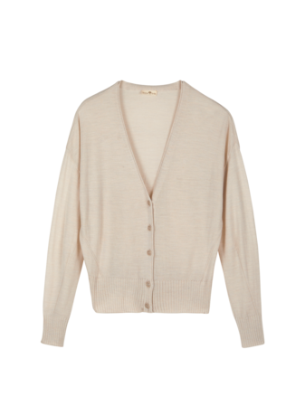 Strickjacke aus Bio-Wolle, natur melange