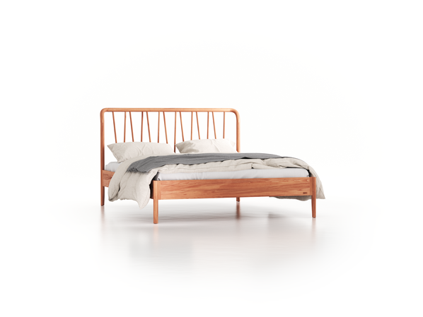 Bett Abea mit Betthaupt, 160 x 200 cm, Kernbuche