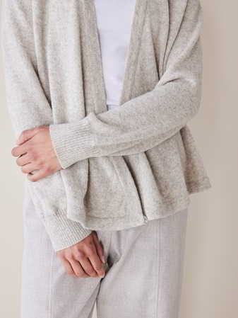 Pullover Wickeloptik, grau melange
