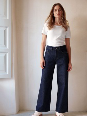 Jeans weites Bein, dark denim
