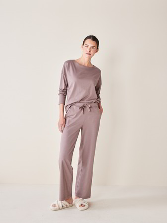 Jerseyhose Pima, 100 % Bio Baumwolle deep mauve