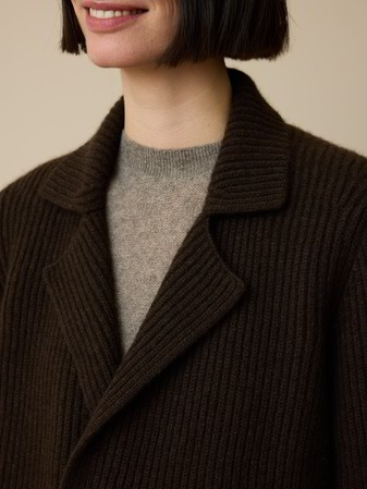 Strickjacke aus Yakwolle, 67 espresso