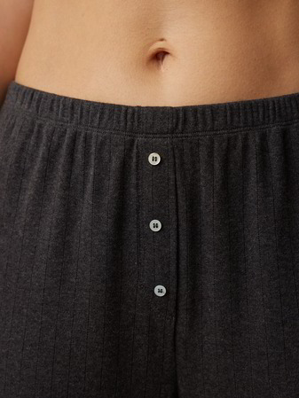 Lange Schlafhose aus Bio-Baumwolle, schiefer melange