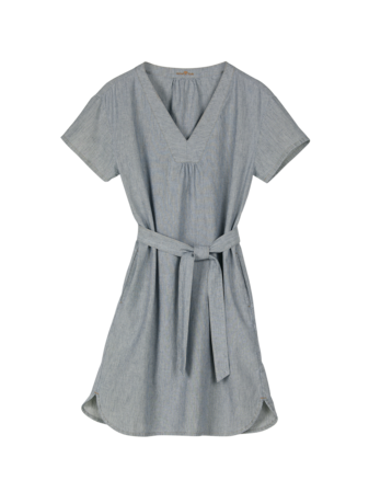 Kleid aus Bio-Baumwolle, streif blau-weiss