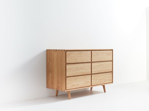 Sideboard Tesoro mit 6 Laden, Eiche