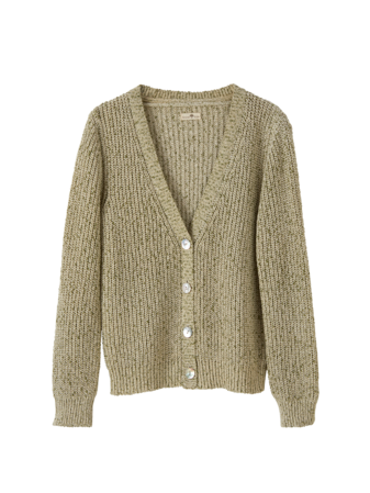 Strickjacke Langarm, olive melange