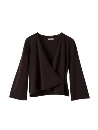 Strickjacke-Kimono, Bio Baumwolle Alpaka, graphit