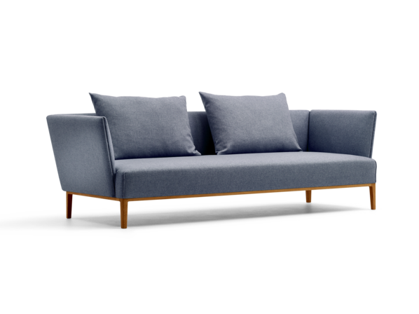 Lorea 3er-Sofa, Eiche, mit Bezug Wollstoff Elverum Ozean
