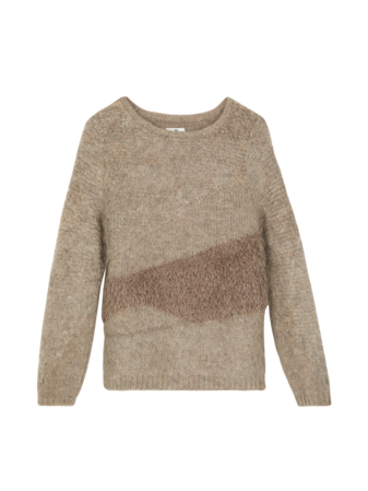  Pullover, stein melange
