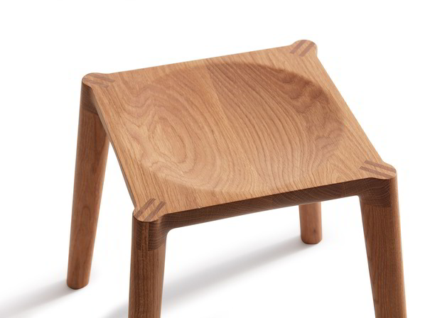 Der Hocker Onwa in Eiche