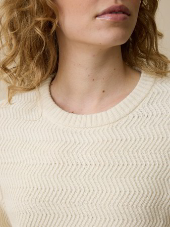 Pullover aus Bio-Baumwolle und Wolle, natur