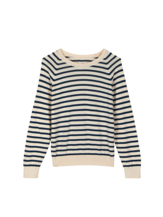 Pullover aus Bio-Baumwolle, ringel blau-perlmut