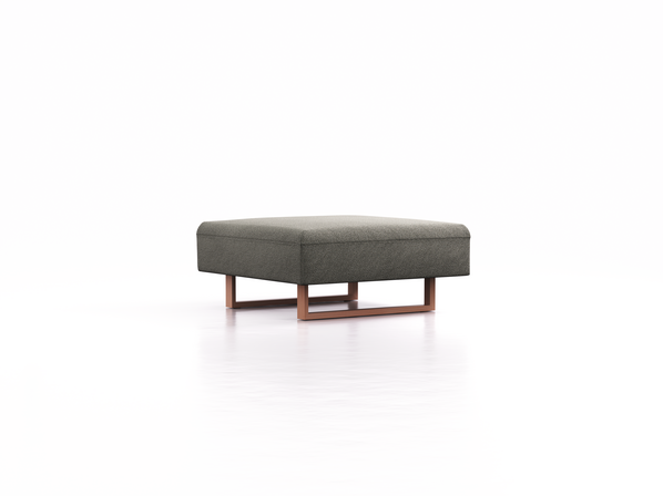 Hocker Sereno, B96xT96cm, Sitzhöhe 43 cm, Kufenfuß Buche, Wollstoff Elverum Mocca