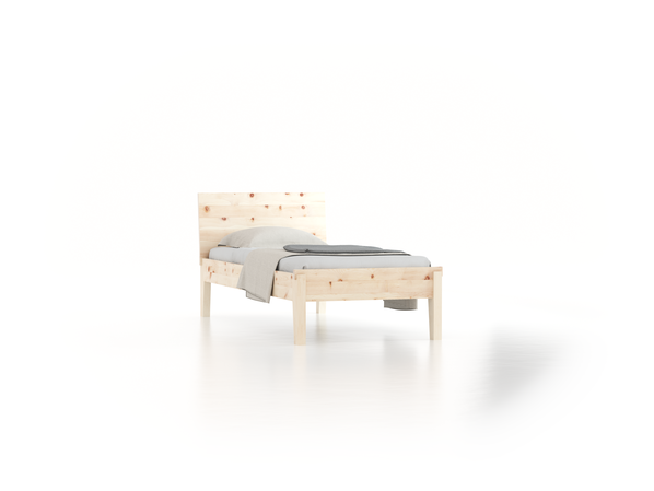 Bett Alpina mit Betthaupt, 90 x 210 cm, Zirbe