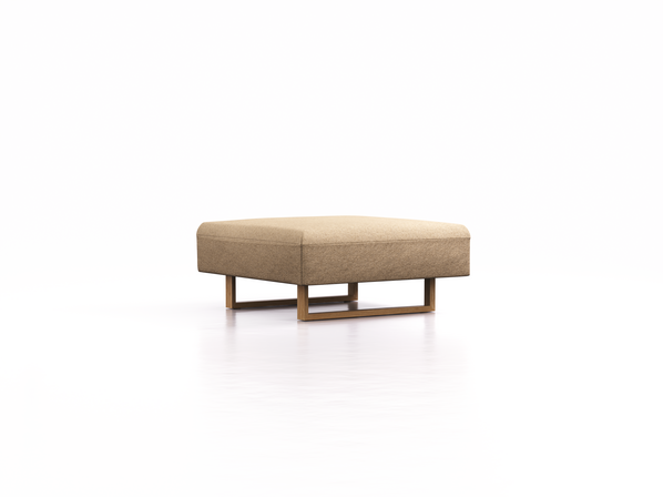 Hocker Sereno, B96xT96cm, Sitzhöhe 43 cm, Kufenfuß Eiche, Wollstoff Stavang Sand