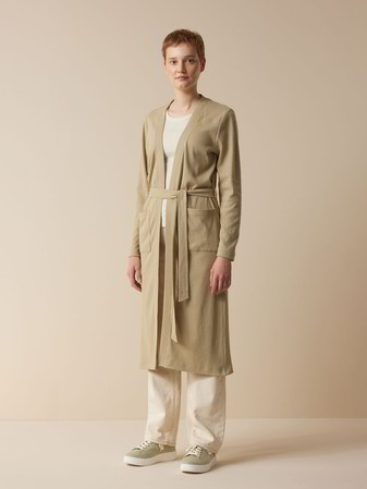 Mantel aus Bio-Baumwolle und Leinen, light khaki
