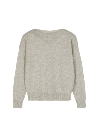 Pullover aus Alpakawolle, grau melange