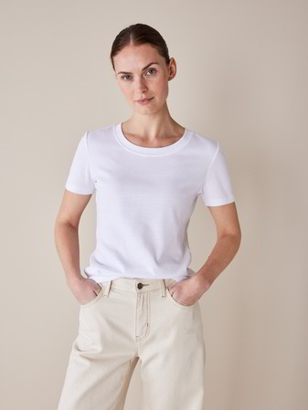 Shirt Kurzarm, 100 % Bio Baumwolle, weiss