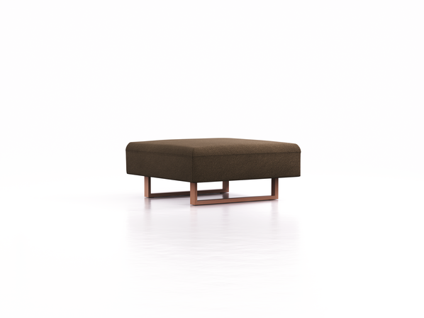 Hocker Sereno, B96xT96cm, Sitzhöhe 43 cm, Kufenfuß Buche, Wollstoff Kaland Torf