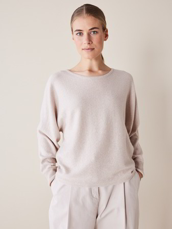 Pullover Langarm, Bio-Baumwolle-Wolle, natur melange