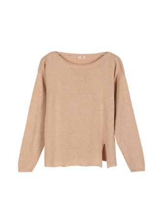 Pullover aus Bio-Baumwolle und Leinen, natur mouliné